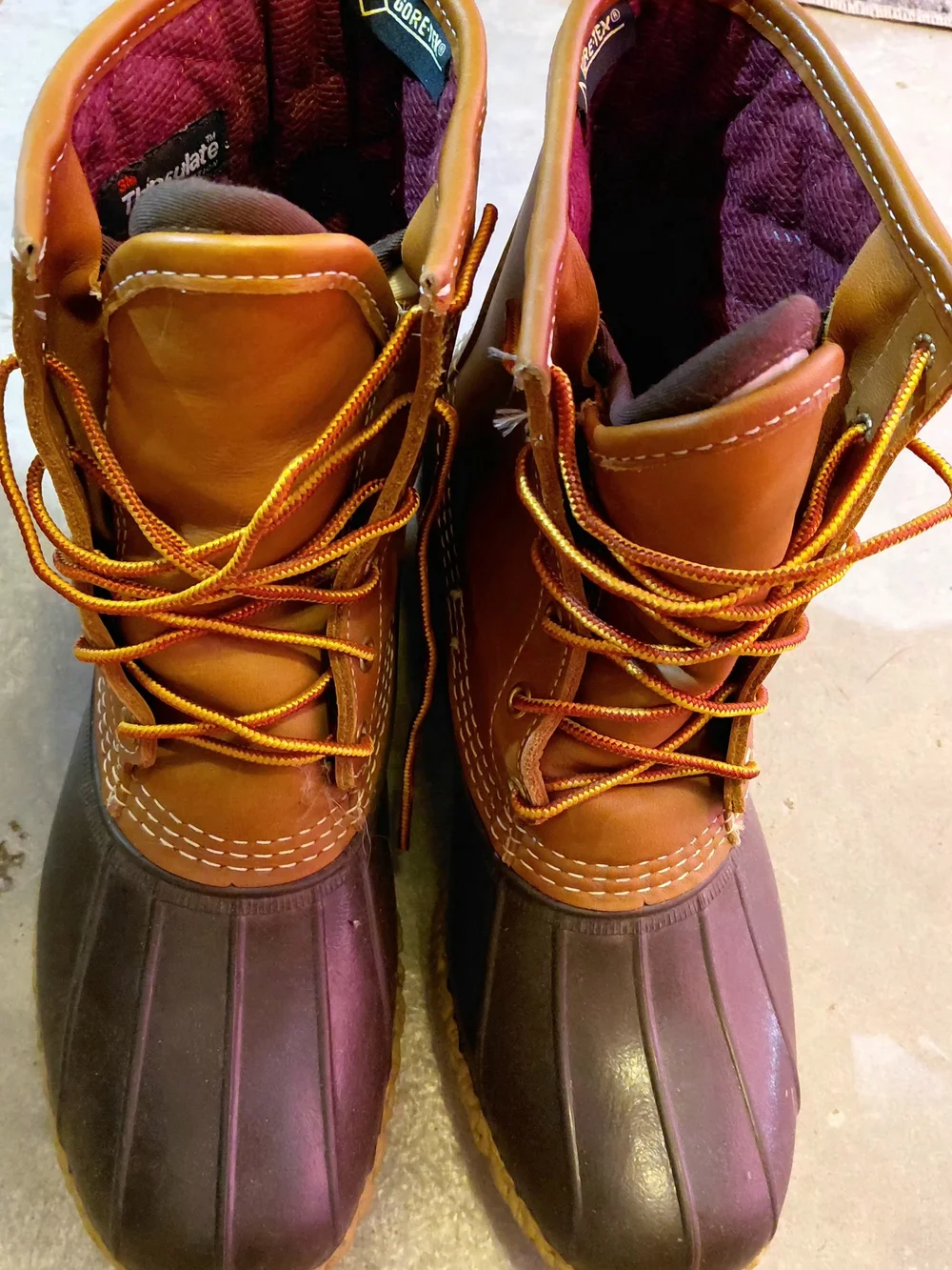 L.L. Bean Two-Tone Brown and Dark Brown Waterproof Maine Boots 10